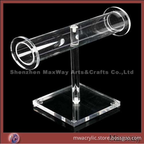 Transparent Tube Acrylic/Lucite Jewelry/Earring/Bracelet Holder/Display Rack with Square base